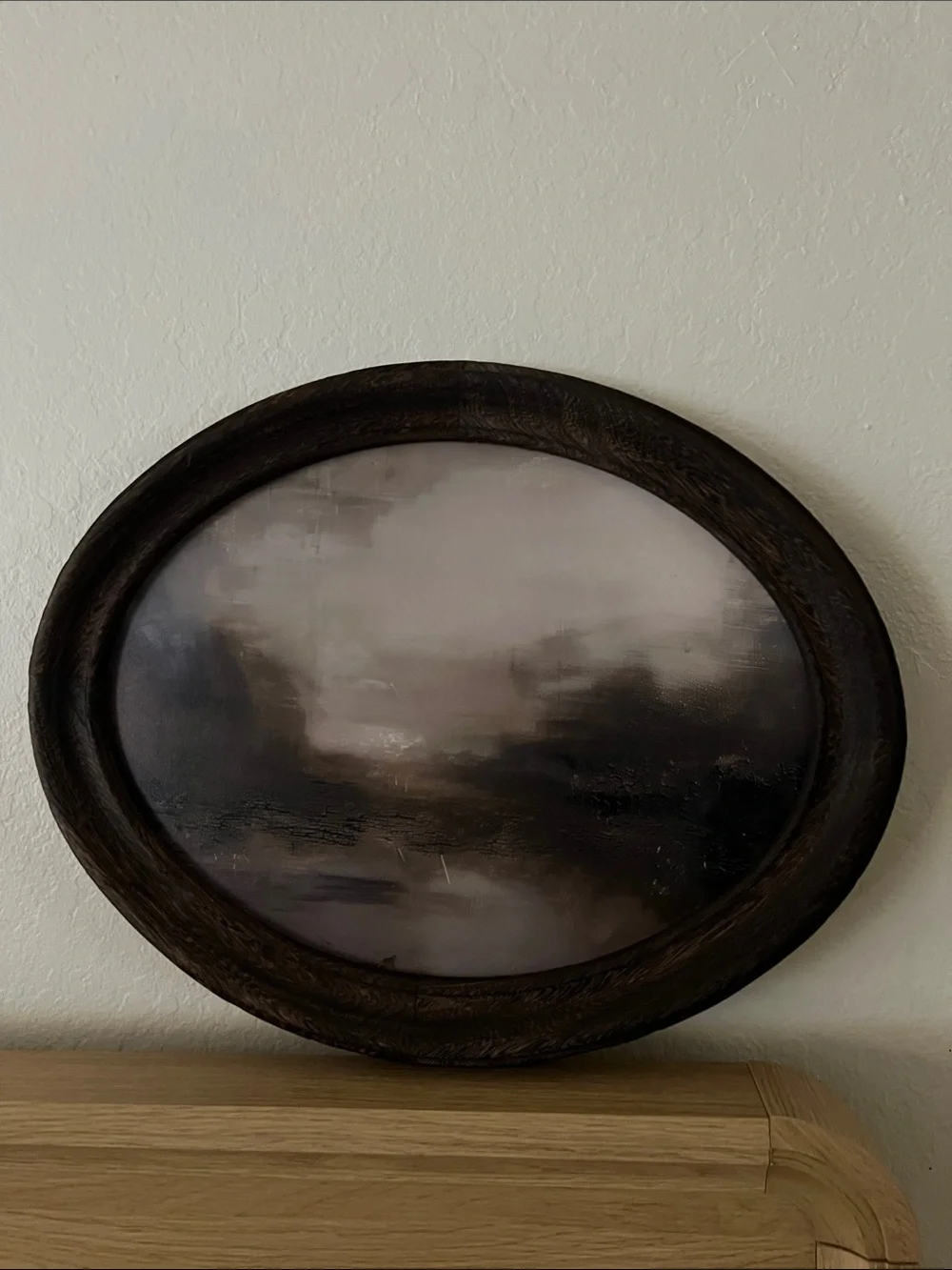 Abstract Oval Wall Art in Brown and Black - Unbranded 20x16